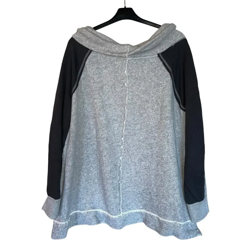 Free People Sweatshirt Cowl Neck Pullover Oversized Relax Fit - Picture 5 of 10
